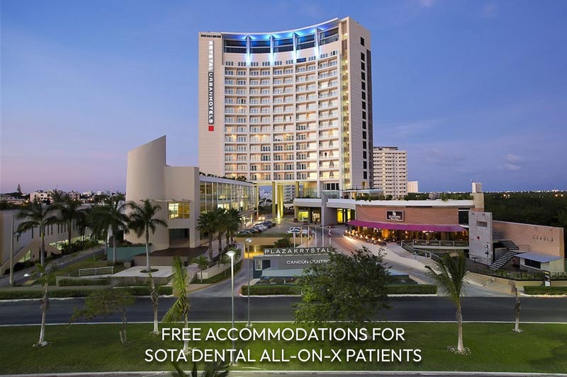Free accommodations in Cancun, Mexico for SOTA Dental All-on-4 patients. Krystal Urban in Cancun.