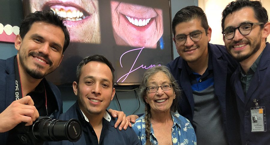 Los Algodones team with permanent denture patients.